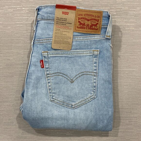Levi's 720 Jeans Womens 30 x 28 High Rise Super Skinny Light Wash Stretch Denim - Picture 5 of 15